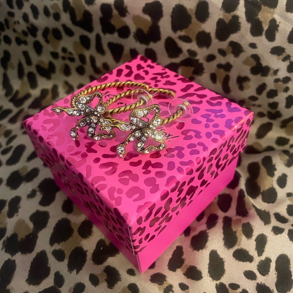 Betsey Johnson Hoop Earrings with Bow